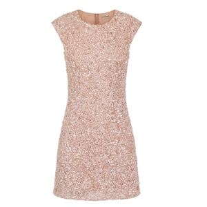 Lace & Beads Spica Pink Sequin Mini Dress, M